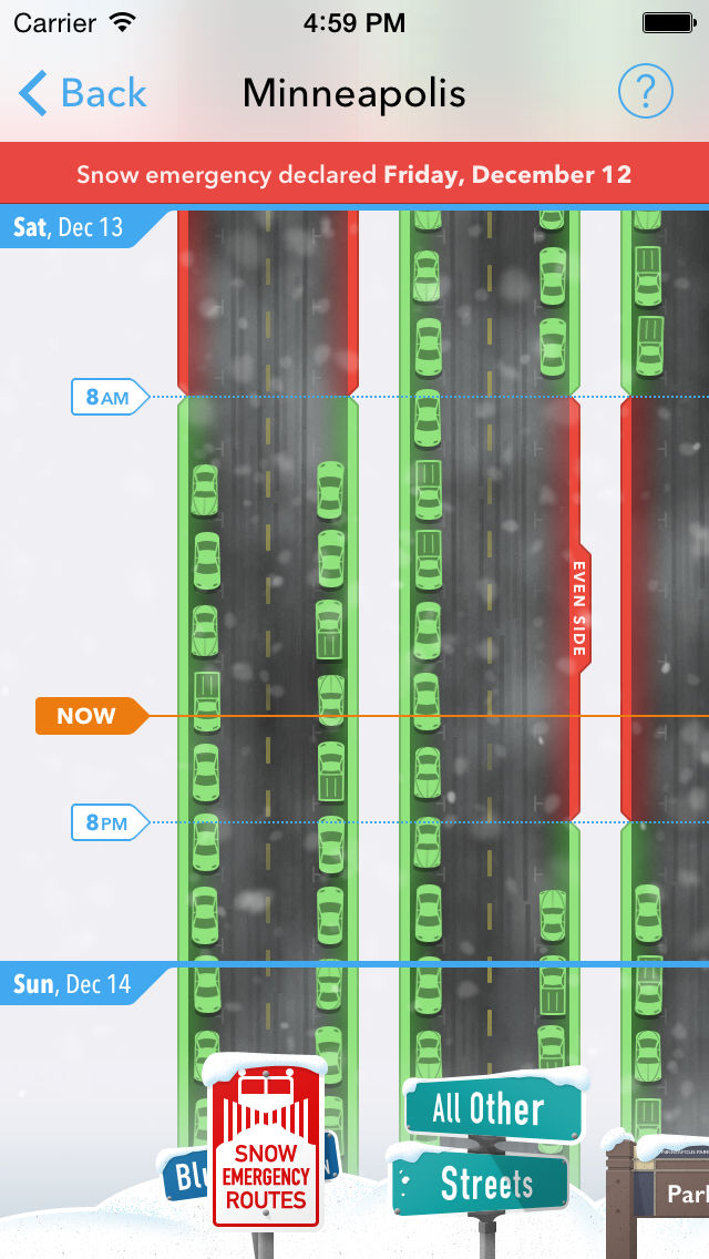 Snow Alerts app screenshot